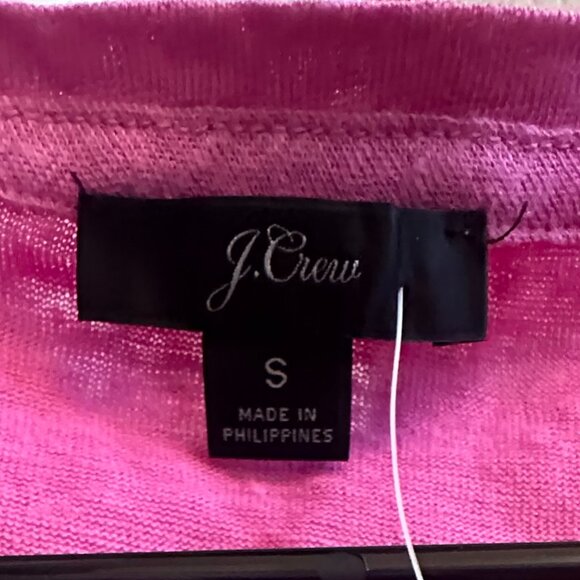 The J. Crew 100% Linen Ruffle Back T-Shirt Size Small - Picture 4 of 5